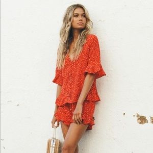 Sabo Skirt Marlo Red Two Piece Set